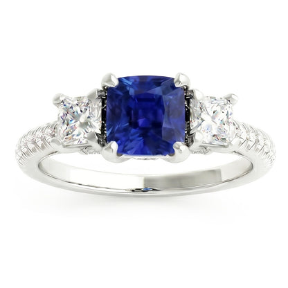 Natural Sapphire Ring 2.50ct - White Gold 14K