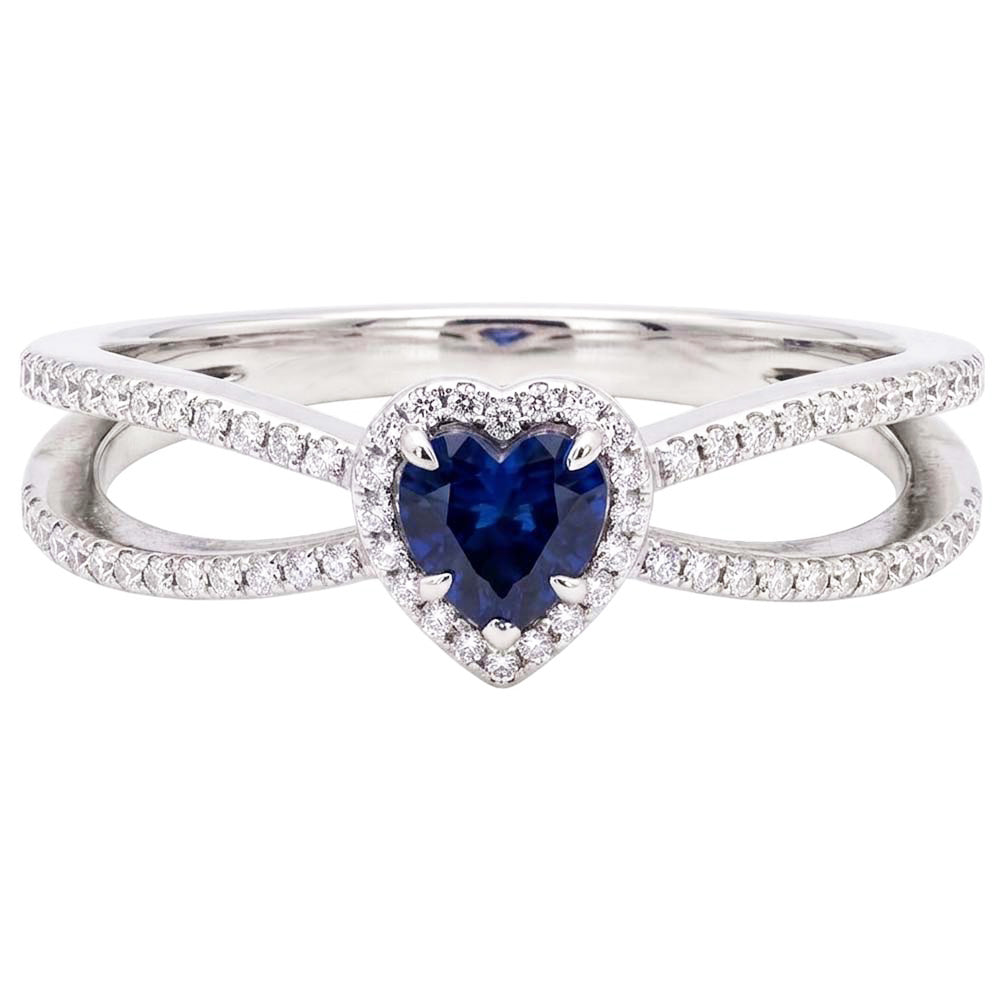 Natural Sapphire Ring 2.50ct - White Gold 14K