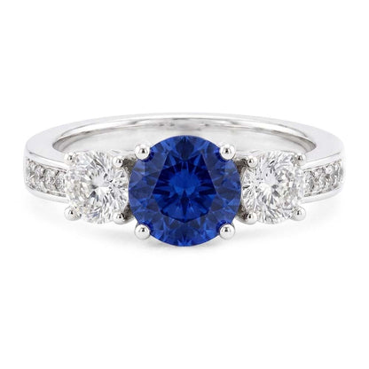 Natural Sapphire Ring 2.50ct - White Gold 14K
