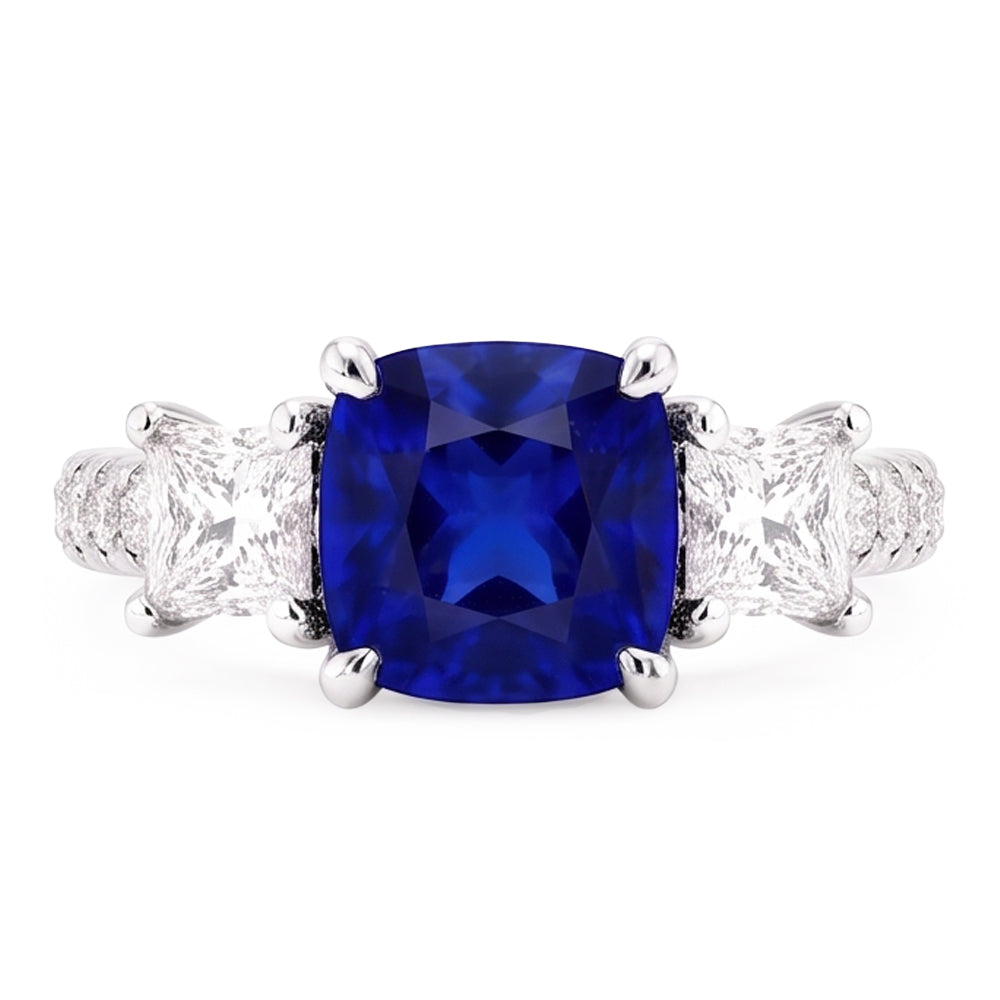Natural Sapphire Ring 2.50ct - White Gold 14K
