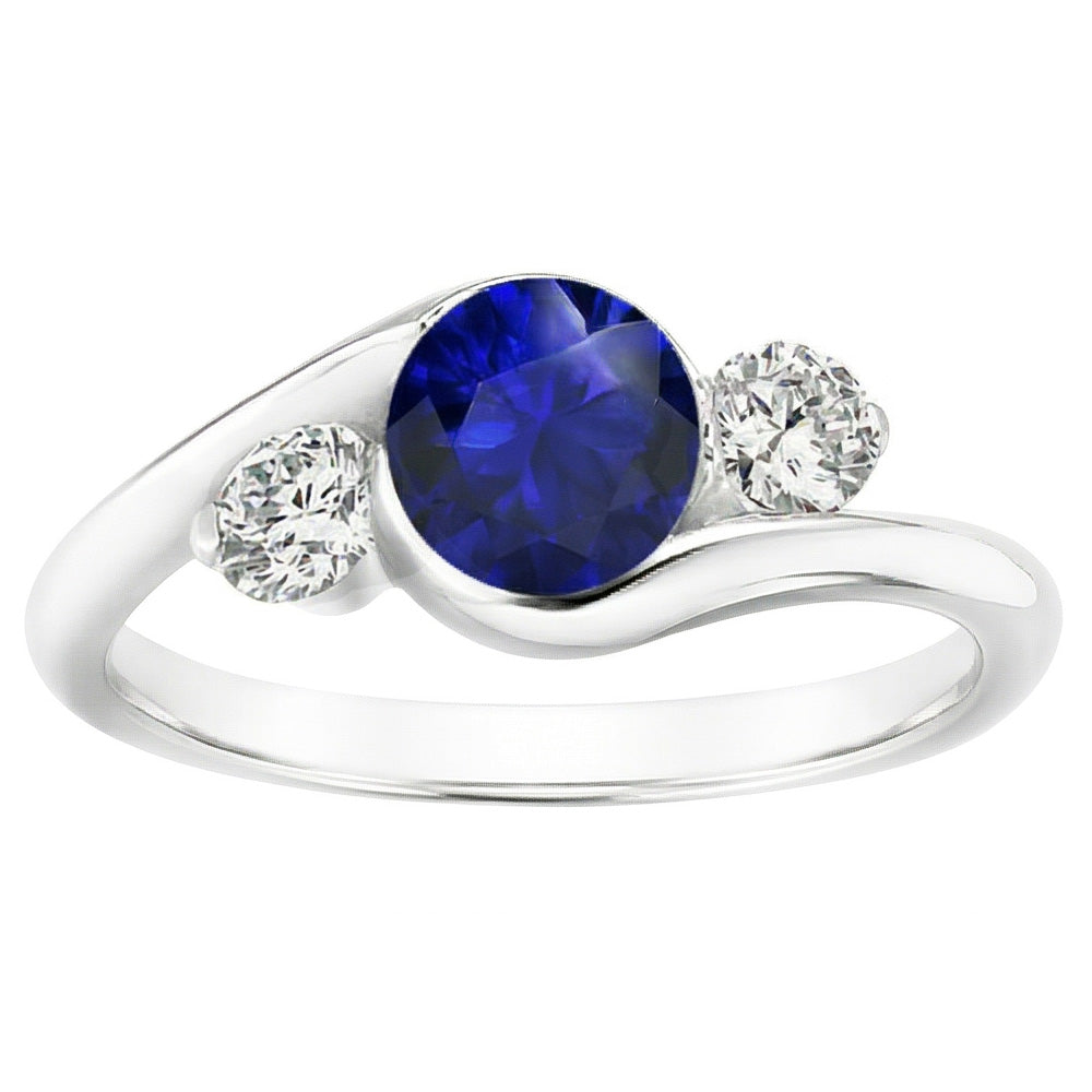 Natural Sapphire Ring 2.50ct - White Gold 14K