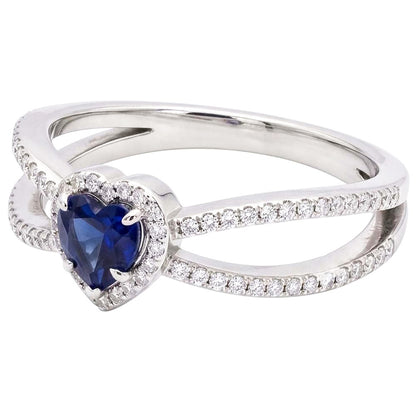 Natural Sapphire Ring 2.50ct - White Gold 14K