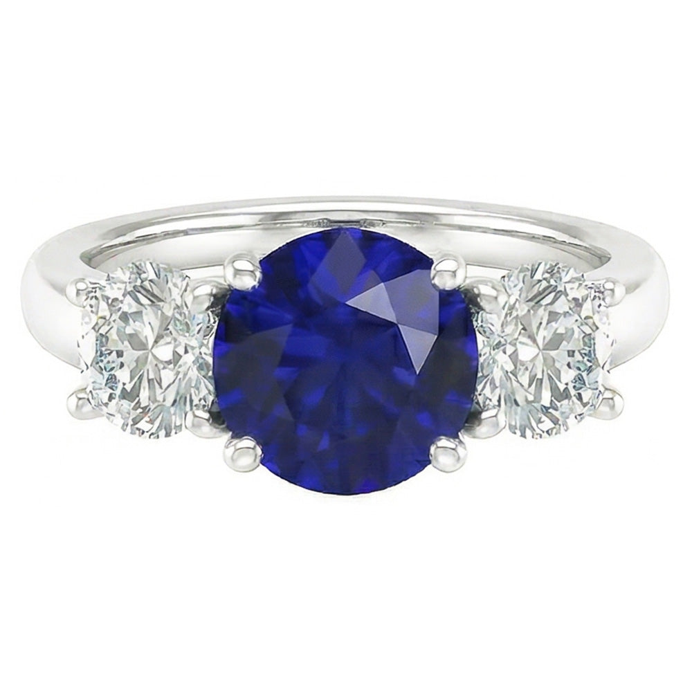 Natural Sapphire Ring 2.50ct - White Gold 14K