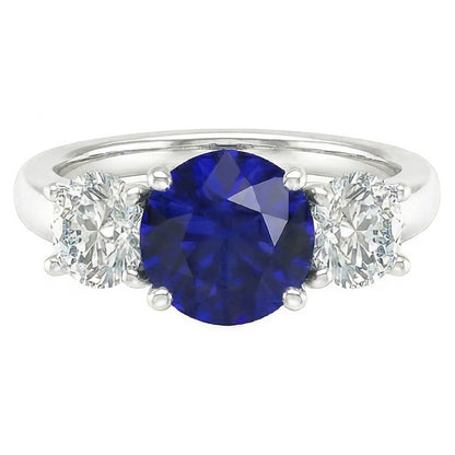 Natural Sapphire Ring 2.50ct - White Gold 14K