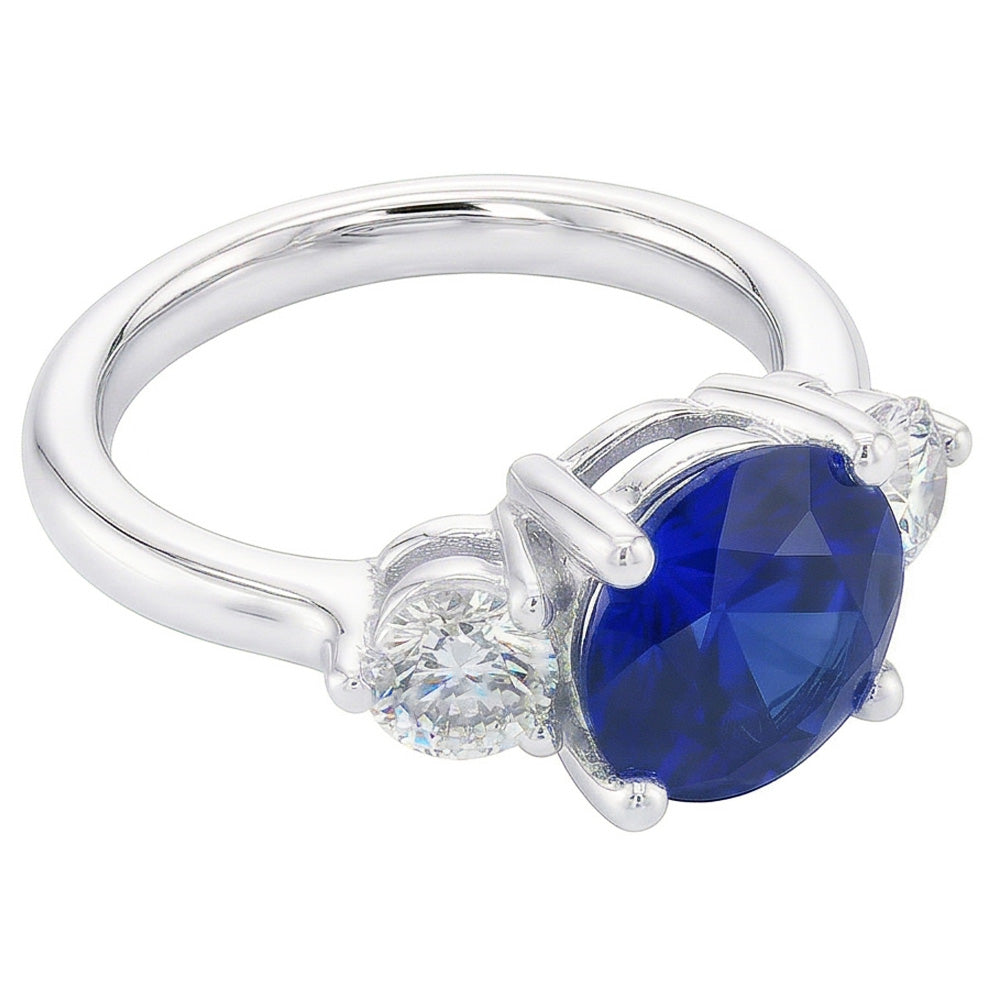 Natural Sapphire Ring 2.50ct - White Gold 14K