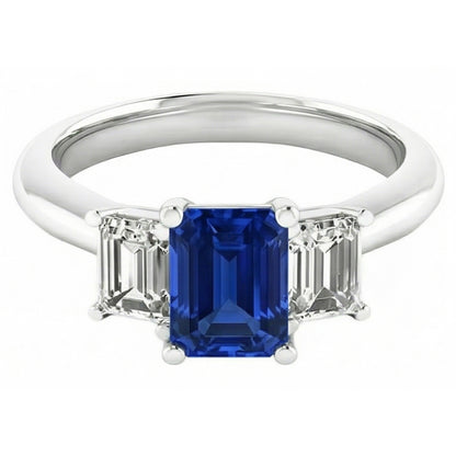 Natural Sapphire Ring 2.50ct - White Gold 14K