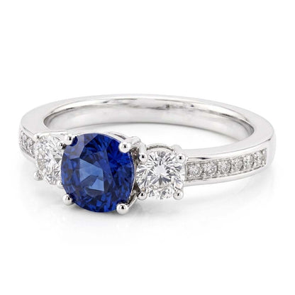 Natural Sapphire Ring 2.50ct - White Gold 14K