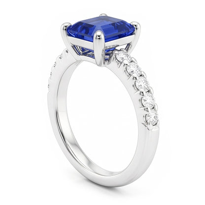 Natural Sapphire Ring 2.50ct - White Gold 14K