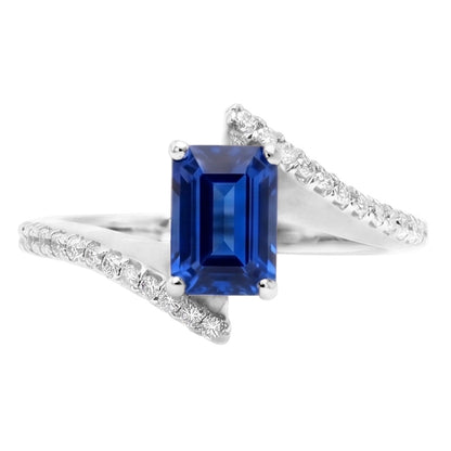 Natural Sapphire Ring 2.50ct - White Gold 14K