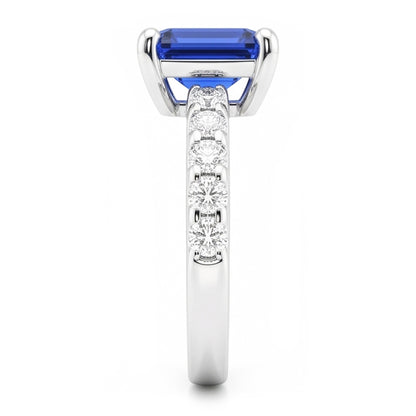 Natural Sapphire Ring 2.50ct - White Gold 14K