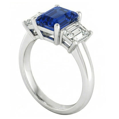 Natural Sapphire Ring 2.50ct - White Gold 14K