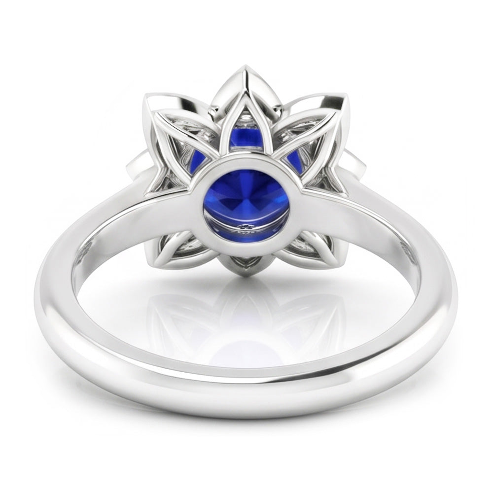 Natural Sapphire Ring 2.50ct - White Gold 14K