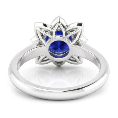 Natural Sapphire Ring 2.50ct - White Gold 14K