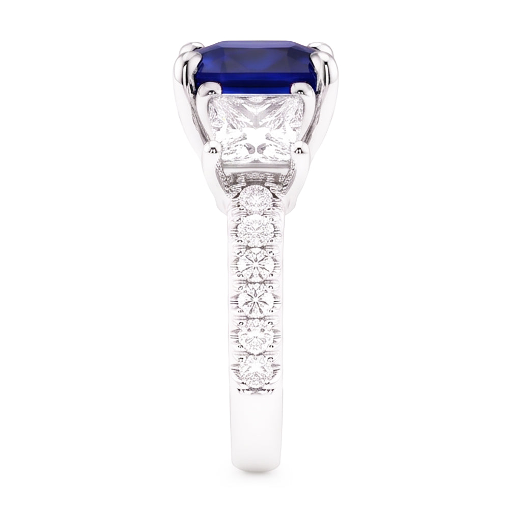 Natural Sapphire Ring 2.50ct - White Gold 14K