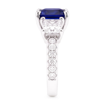 Natural Sapphire Ring 2.50ct - White Gold 14K