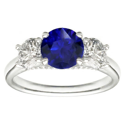 Natural Sapphire Ring 2.50ct - White Gold 14K