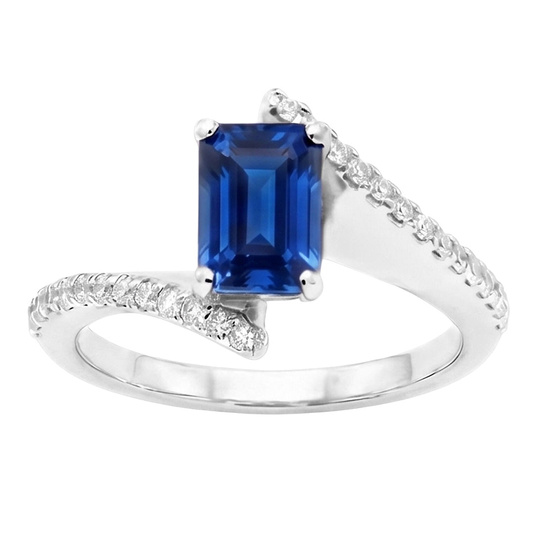 Natural Sapphire Ring 2.50ct - White Gold 14K