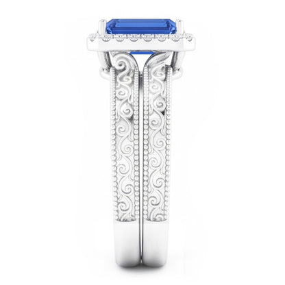 Natural Sapphire Ring 2.50ct - White Gold 14K