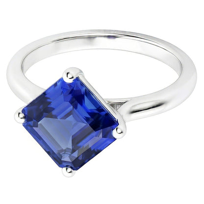 Natural Sapphire Ring 2.50ct - White Gold 14K