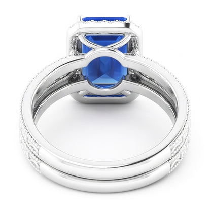Natural Sapphire Ring 2.50ct - White Gold 14K