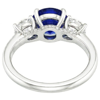 Natural Sapphire Ring 2.50ct - White Gold 14K