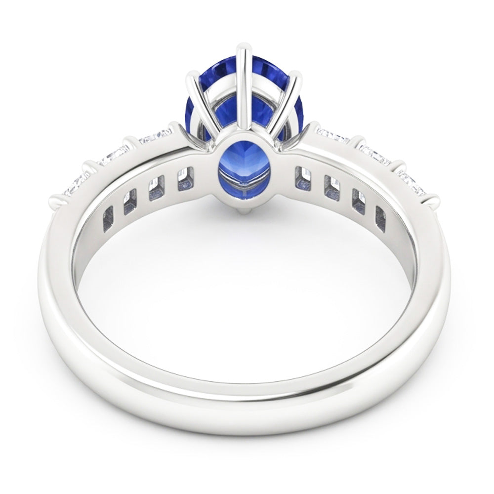 Natural Sapphire Ring 2.50ct - White Gold 14K