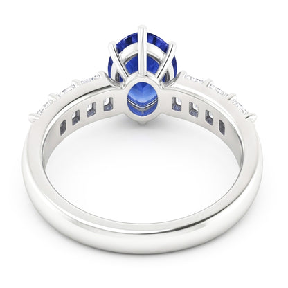 Natural Sapphire Ring 2.50ct - White Gold 14K