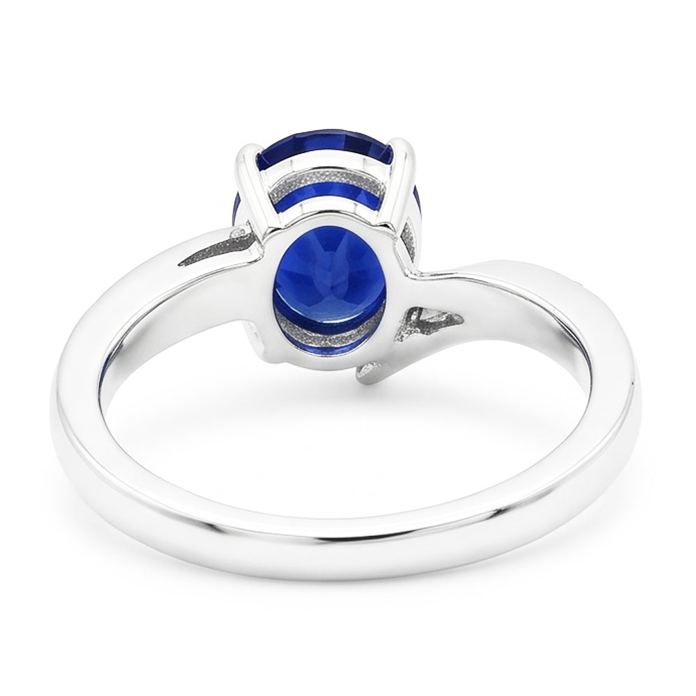 Natural Sapphire Ring 2.50ct - White Gold 14K