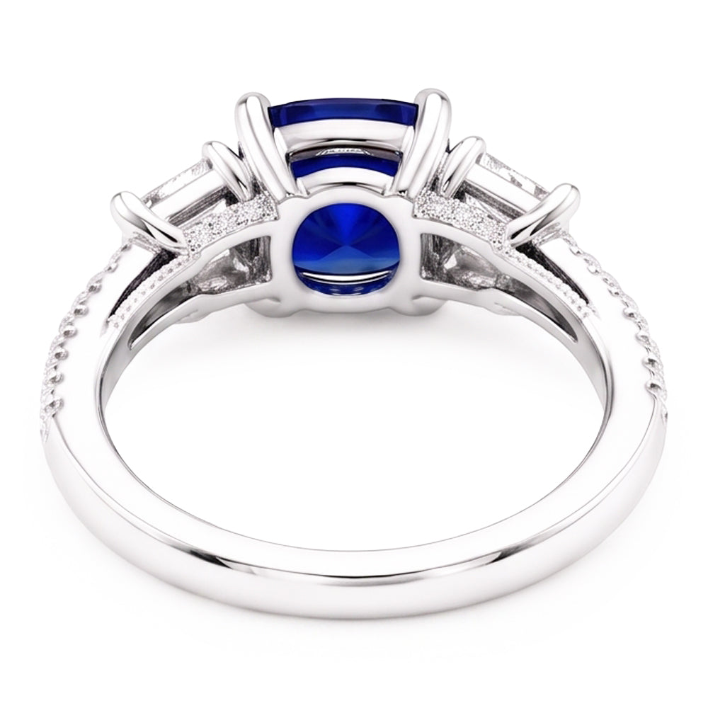 Natural Sapphire Ring 2.50ct - White Gold 14K