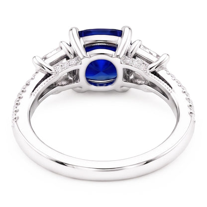 Natural Sapphire Ring 2.50ct - White Gold 14K