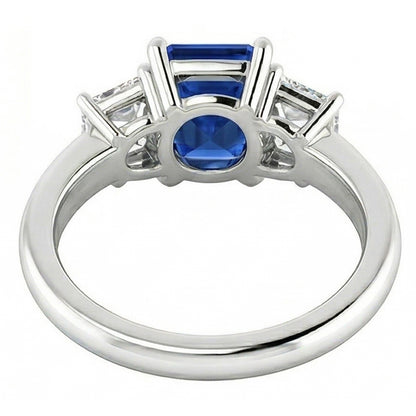 Natural Sapphire Ring 2.50ct - White Gold 14K