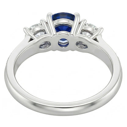 Natural Sapphire Ring 2.50ct - White Gold 14K