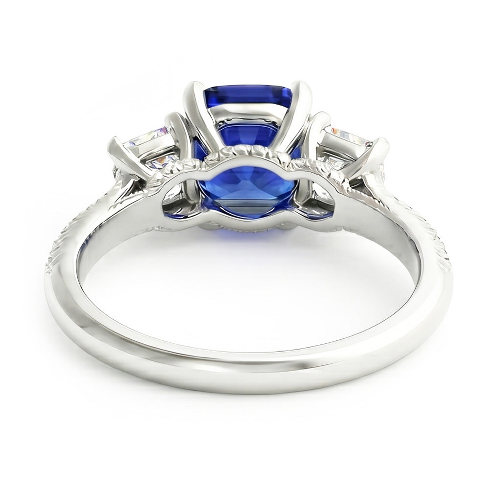 Natural Sapphire Ring 2.50ct - White Gold 14K