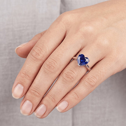 Natural Sapphire Ring 2.50ct - White Gold 14K