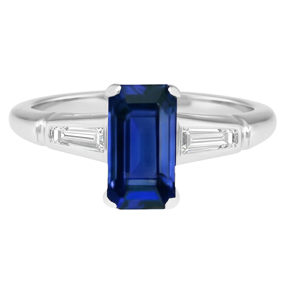 Natural Sapphire Ring 2.75ct - White Gold 14K