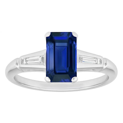 Natural Sapphire Ring 2.75ct - White Gold 14K