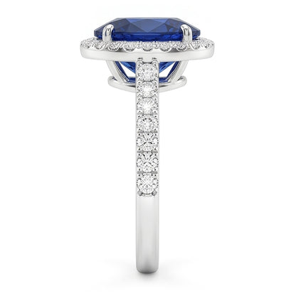 Natural Sapphire Ring 2.90ct - White Gold 14K