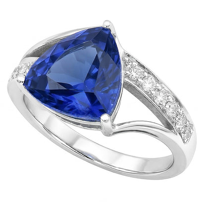 Natural Sapphire Ring 2ct - White Gold 14K