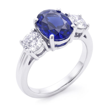 Natural Sapphire Ring 2ct - White Gold 14K