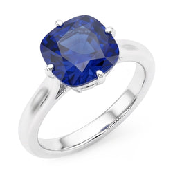 Natural Sapphire Ring 2ct - White Gold 14K