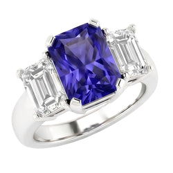 Natural Sapphire Ring 2ct - White Gold 14K