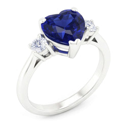 Natural Sapphire Ring 2ct - White Gold 14K