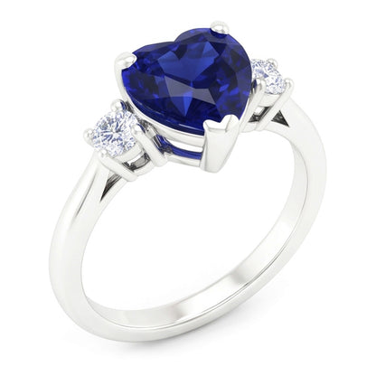 Natural Sapphire Ring 2ct - White Gold 14K