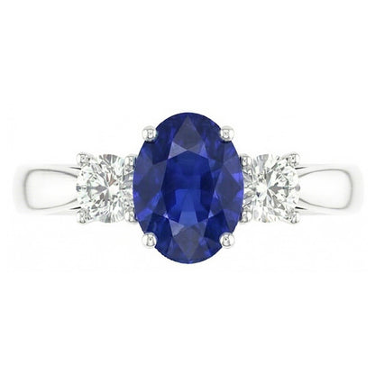 Natural Sapphire Ring 2ct - White Gold 14K