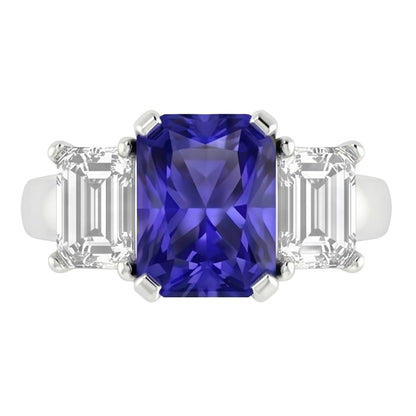 Natural Sapphire Ring 2ct - White Gold 14K
