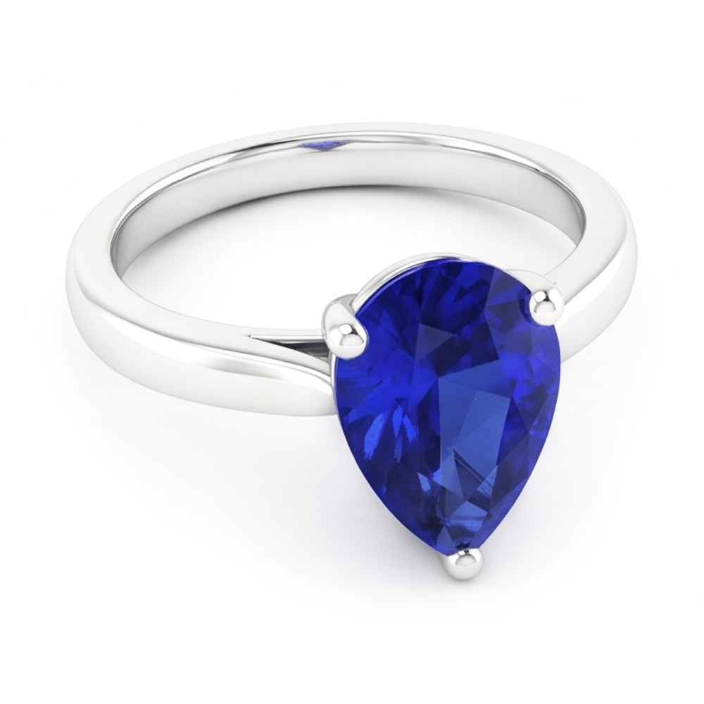 Natural Sapphire Ring 2ct - White Gold 14K