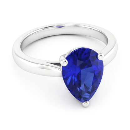 Natural Sapphire Ring 2ct - White Gold 14K