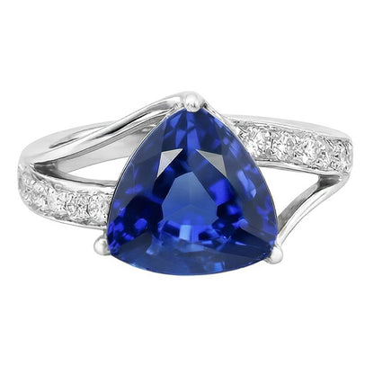 Natural Sapphire Ring 2ct - White Gold 14K