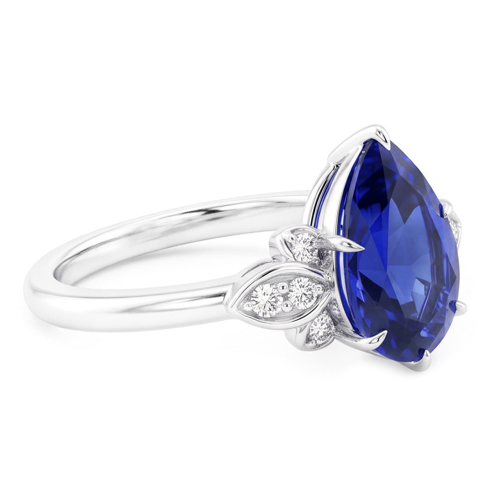 Natural Sapphire Ring 2ct - White Gold 14K