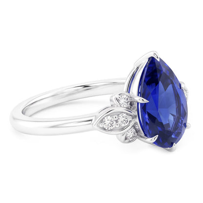 Natural Sapphire Ring 2ct - White Gold 14K